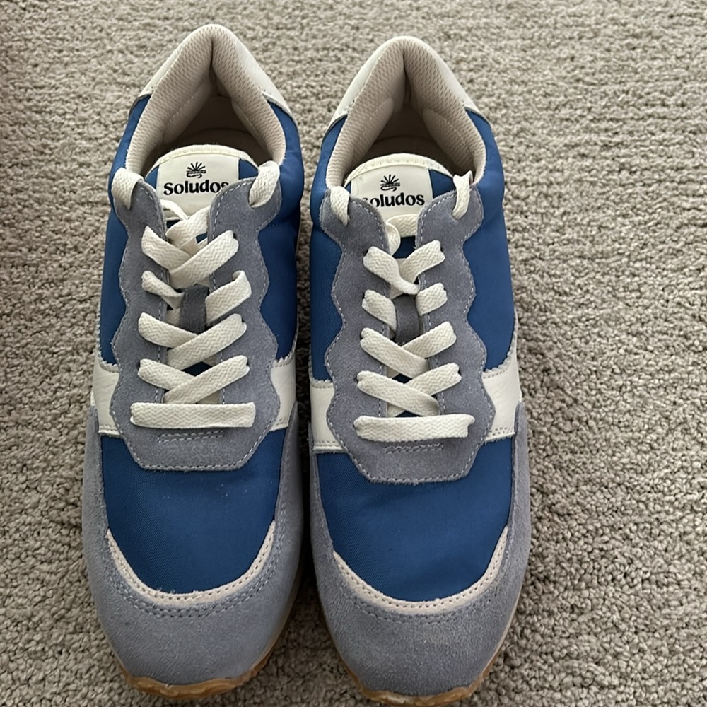 New Soludos Paradiso retro sneakers in marine blue size 10, 40.5 European size. - Picture 3 of 8